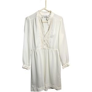 Vintage Size Small Off White Cottage Core Leslie Fay Midi Dress